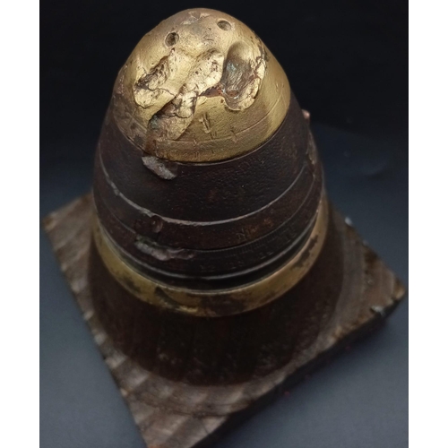 872 - INERT WW1 British 18 Pdr. Shrapnel Shell N° 80 Fuze Paper Weight. Originally found on the Ypres Batt... 