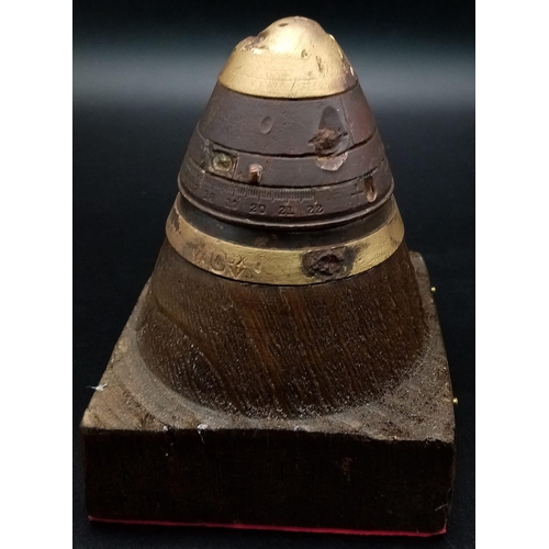 872 - INERT WW1 British 18 Pdr. Shrapnel Shell N° 80 Fuze Paper Weight. Originally found on the Ypres Batt... 