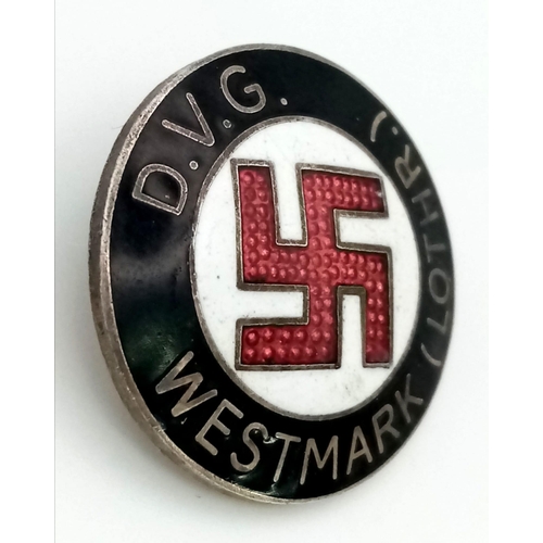 876 - 3rd Reich DVG Westmark (Lothr.) Lapel Pin. These were worn by Nazi supporters who lived on the Weste... 