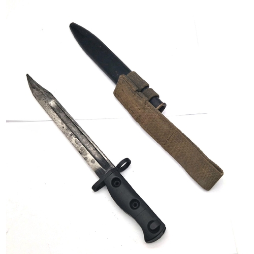 877 - British Cold War Period Early SLR LIA3 Bayonet Scabbard and Frog. Ref. No. indicates 1960.