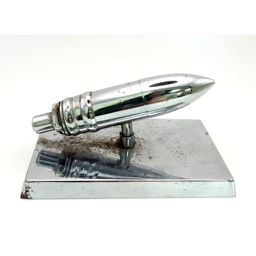 943 - INERT WW2 German Messerschmitt BF 109 20mm round chromed and made into a paper weight.