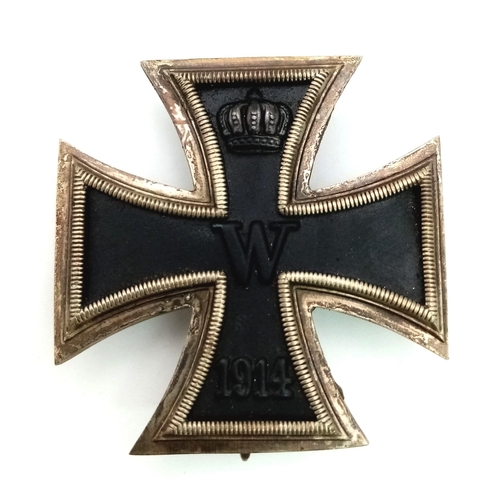 9 - WW1 Imperial German Iron Cross 1st Class in Box. 3-part construction – iron centre.