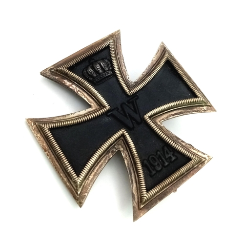 9 - WW1 Imperial German Iron Cross 1st Class in Box. 3-part construction – iron centre.