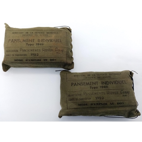 949 - 2 x French Indo-China Field Dressings Dated 1952. Found in Vietnam.