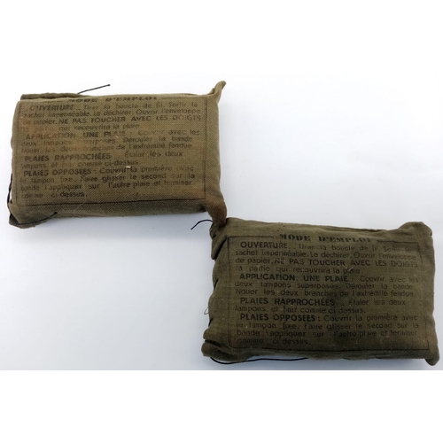 949 - 2 x French Indo-China Field Dressings Dated 1952. Found in Vietnam.