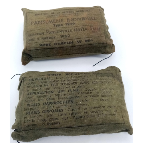 949 - 2 x French Indo-China Field Dressings Dated 1952. Found in Vietnam.