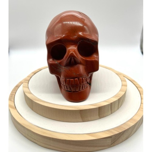 1381 - A 1,100g Natural Hand-Crafted Red Jasper Skull. A wonderful addition to your cabinet of curiosities.... 