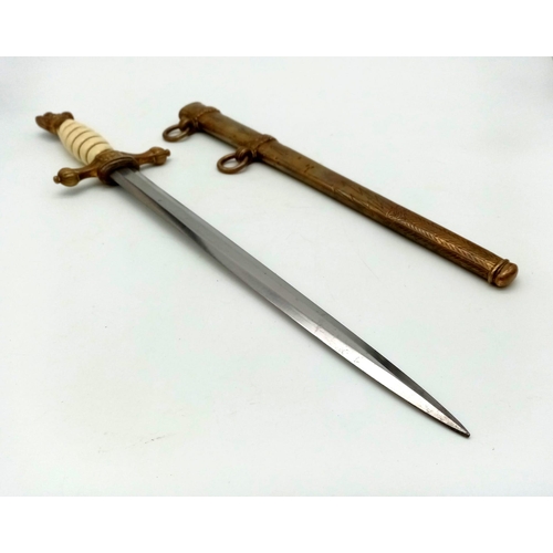 158 - G.I Blade German Kriegsmarine Officers Dagger. Made after the war with many leftover parts for selli... 