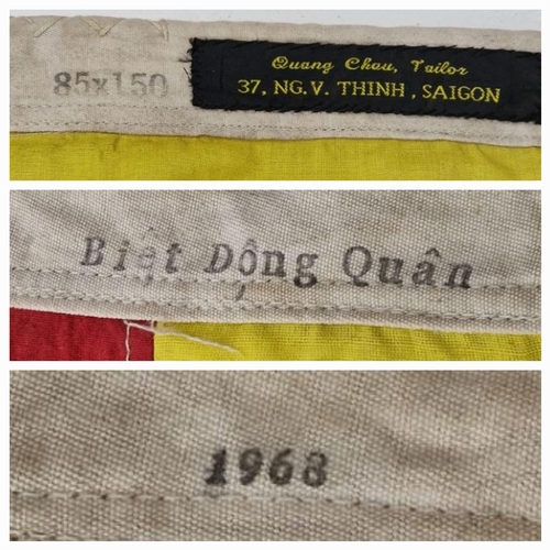 439 - Vietnam War Era South Vietnam Flag Dated 1968.