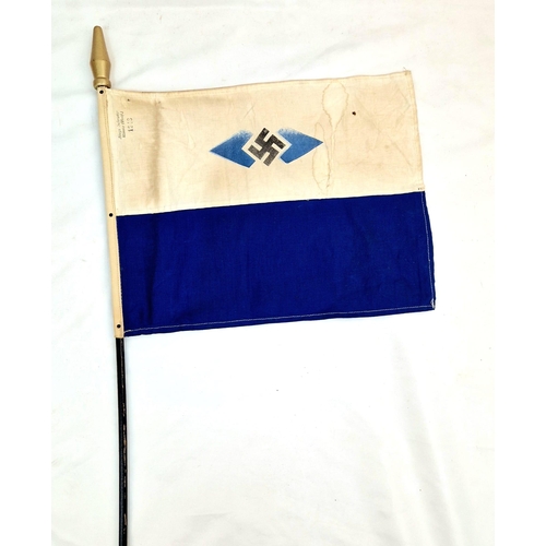 729 - WW2 German Hitler Youth Marine Cadets Unit Flag Dated 1943.