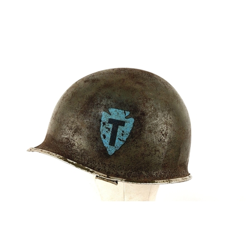 179 - WW2 US 36th Infantry Division M1 Swivel Bale Helmet.