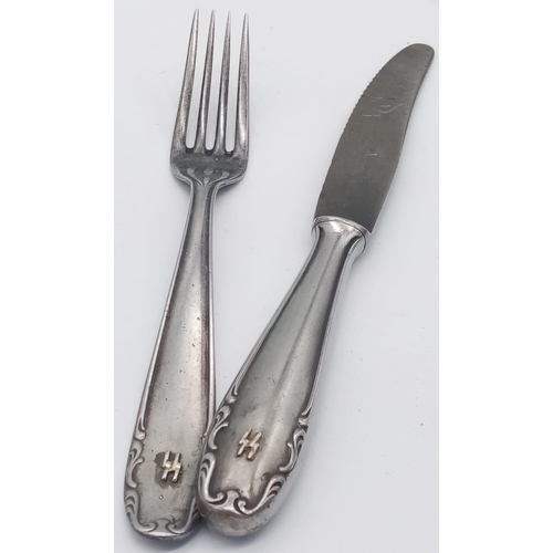 645 - 3rd Reich Waffen SS Fork and Knife.