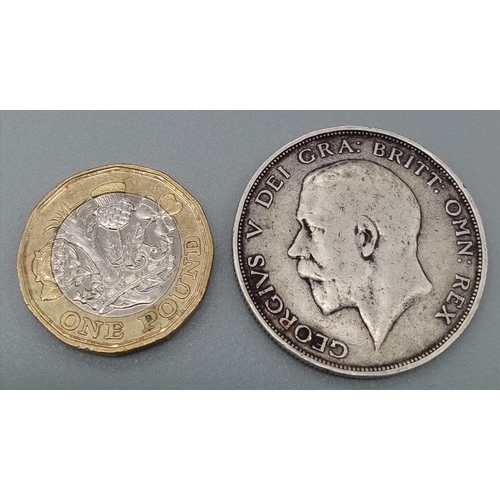 1280 - A 1912 George V Silver Half Crown Coin. Please see photos for conditions.