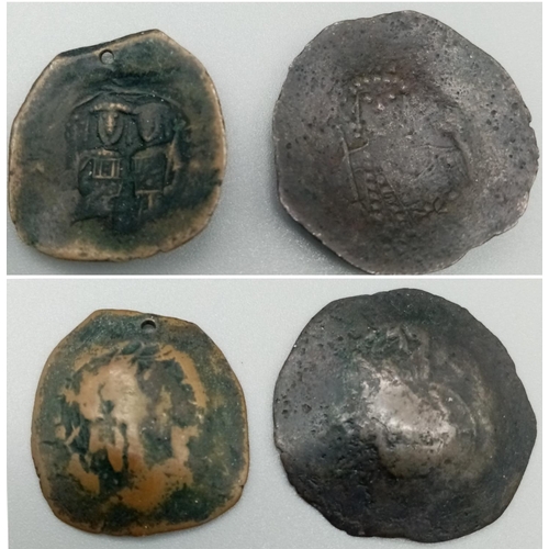 1284 - Two Byzantine Scyphates Coins. Please see photos for conditions.