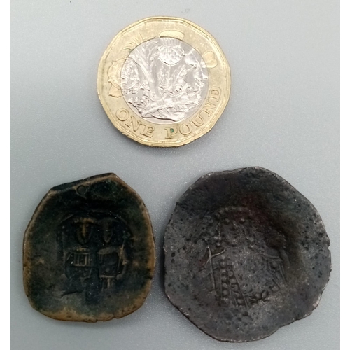 1284 - Two Byzantine Scyphates Coins. Please see photos for conditions.