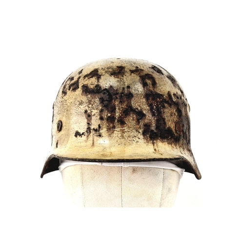 263 - WW2 German M35 Helmet in Winter Camouflage.