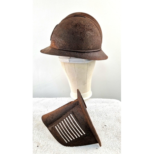 270 - WW1 French M15 Helmet with Visor – We have never seen one before. Therefore, sold as seen.