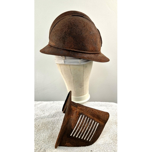 270 - WW1 French M15 Helmet with Visor – We have never seen one before. Therefore, sold as seen.