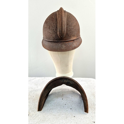 270 - WW1 French M15 Helmet with Visor – We have never seen one before. Therefore, sold as seen.