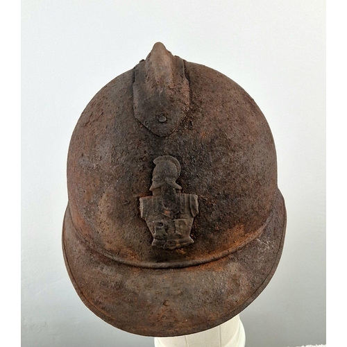 270 - WW1 French M15 Helmet with Visor – We have never seen one before. Therefore, sold as seen.