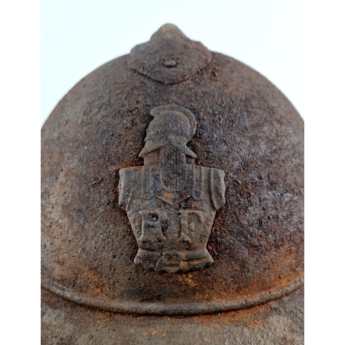 270 - WW1 French M15 Helmet with Visor – We have never seen one before. Therefore, sold as seen.