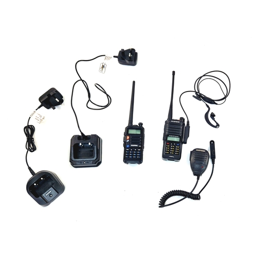 1035 - Two Very Good Condition Ex Security Use Walkie Talkies with Desk Chargers and Additional Ear Microph... 