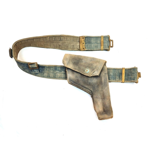 1206 - A Vintage WW2 Period Khaki Holster and Belt with Markings