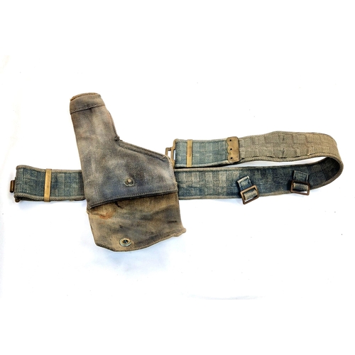 1206 - A Vintage WW2 Period Khaki Holster and Belt with Markings