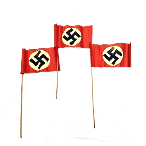 206 - 3 x 3rd Reich Paper Nazi Parade Flags.