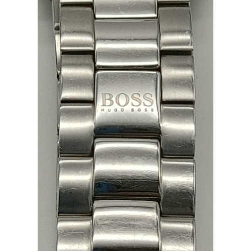 379 - Men’s Boss Model 2674.1 Stainless Steel Watch, Blue Face 46mm Including Crown. Full Working Order in... 