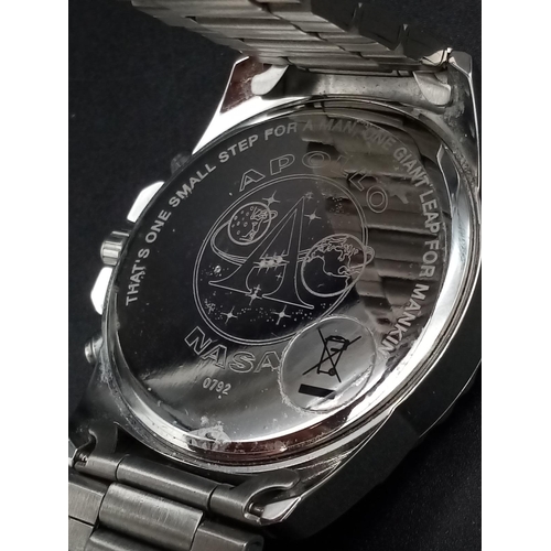 486 - An Excellent Condition (worn once for a themed event) Apollo 11 Men’s Chronograph in Original Box Fu... 