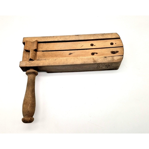 1373 - WW2 Home Front ARP (Air Raid Precautions) Wooden Rattle. Body stamped ‘B.&E. Ltd.’ over ‘A.R.P.’ ove... 