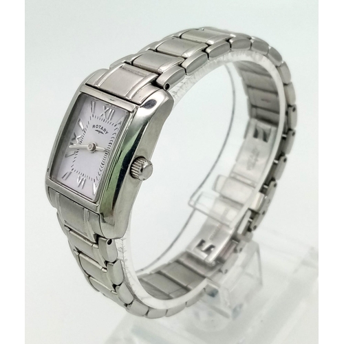 465 - Very Good Condition Ladies Tank Style Rotary Watch Model LB02370.
22mm Including Crown, Stainless St... 