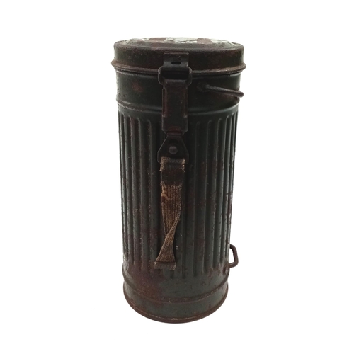 555 - WW2 German Gas Mask Canister with Soldier’s No. as found condition.