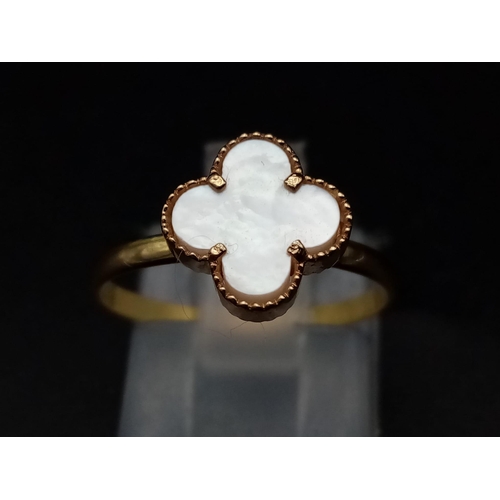 1171 - 18K Yellow Gold VCA STYLE RING 1.6G SIZE L