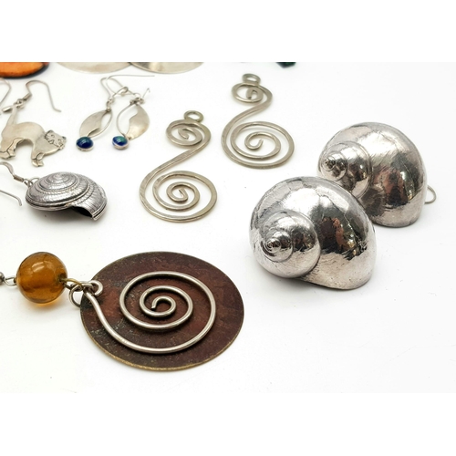 1421 - Mixed bundle of sterling silver and costume earrings (some missing fittings) including 2 pairs of si... 