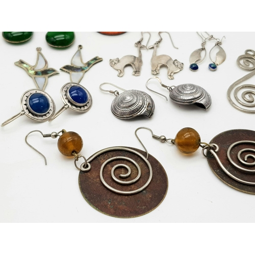 1421 - Mixed bundle of sterling silver and costume earrings (some missing fittings) including 2 pairs of si... 