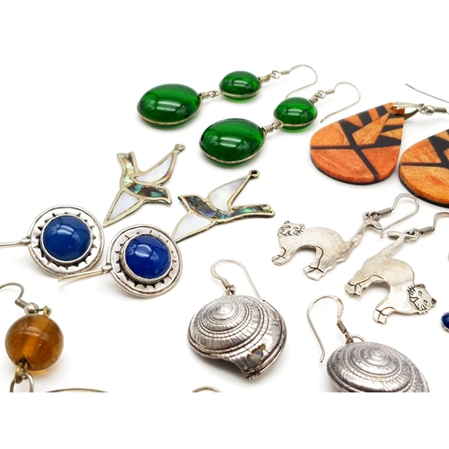 1421 - Mixed bundle of sterling silver and costume earrings (some missing fittings) including 2 pairs of si... 