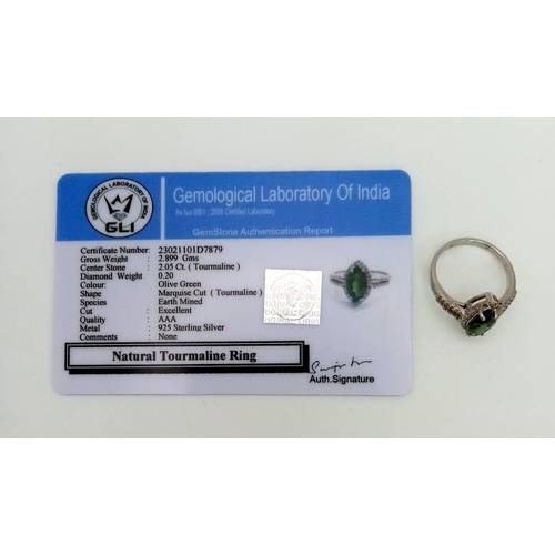 1453 - 925 Sterling Silver Diamond and Emerald Ring. Total Weight 2.9grams. Size M. 7.45ct Emerald. 1.55ct ... 