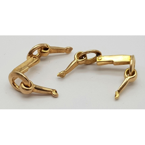 226 - A PAIR OF MELLERIO MELLER DESIGNER EARRINGS IN 18K GOLD . 10.4gms