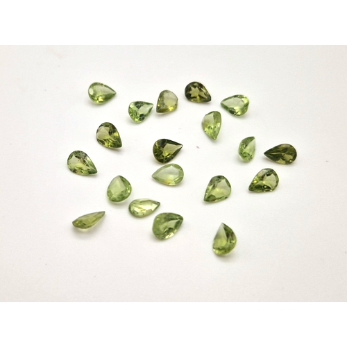 1469 - 10.15Ct Faceted Peridot Gemstones - Lot of 20 Pcs.