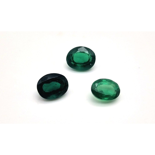 1531 - 16.40 Ct Faceted Green Quartz Gemstones - Lot of 3 Pcs