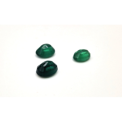 1531 - 16.40 Ct Faceted Green Quartz Gemstones - Lot of 3 Pcs