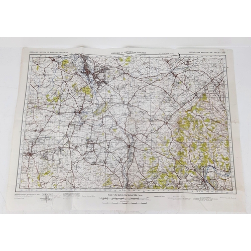 1518 - A Good Condition WW2 1940/41War Office Issue Map of Oxford and Henley on Thames. 74 x 56cm