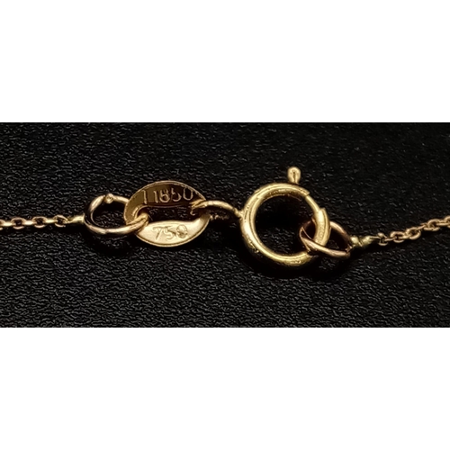 1417 - An 18K Yellow Gold Van Cleef -Style Necklace and Pendant. 
2 and 44cm. 2.56g total weight.