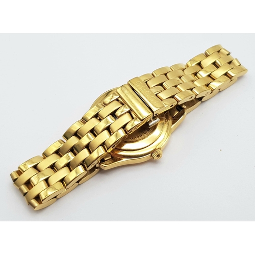 136 - GUCCI GOLD TONE BRACELET WATCH 5400L WHITE DIAL FULL WORKING ORDER