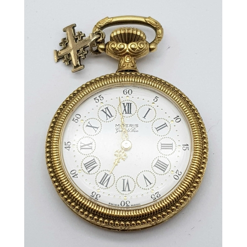 190 - A Moeris Grands Prix Miniature Pocket Watch. Gold plated and gilded decoration. Mechanical movement ... 