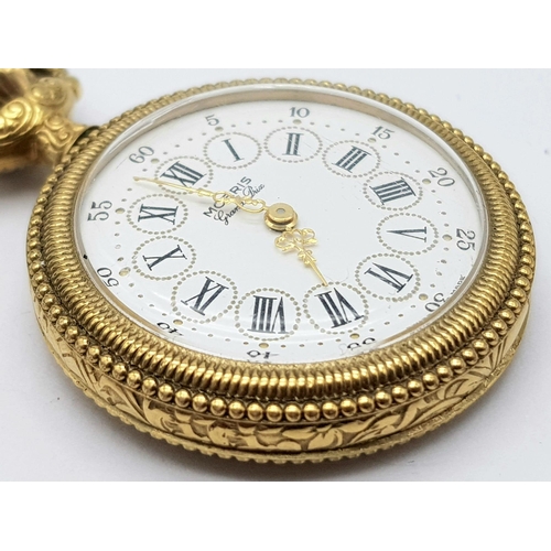 190 - A Moeris Grands Prix Miniature Pocket Watch. Gold plated and gilded decoration. Mechanical movement ... 