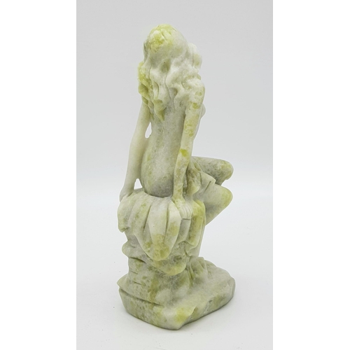 230 - A Jade Figure of a Beautiful Lady. Green/white jade - 22cm tall. Weight - 1010g.