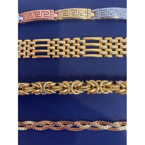 385 - Selection of better quality gold tone BRACELETS.